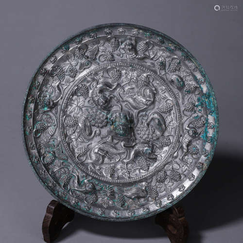 A Bronze Ware Carved Beast Pattern Mirror