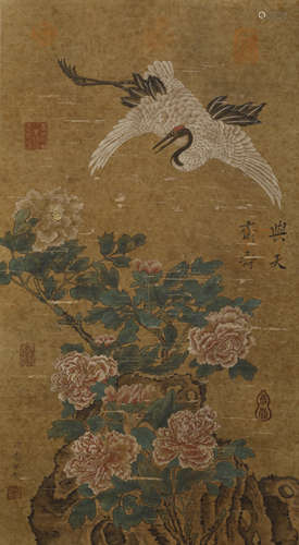 Standing scroll of Xu Chongji's Cranes in song Dynasty