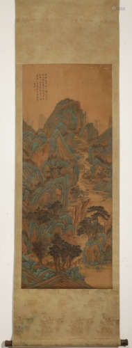 Southern Tang dynasty mountains and rivers on silk axis