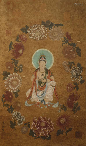 Guanyin silk scroll by Cao Buxing in The Three Kingdoms Peri...