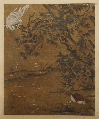 A vertical scroll of an eagle in The Song Dynasty