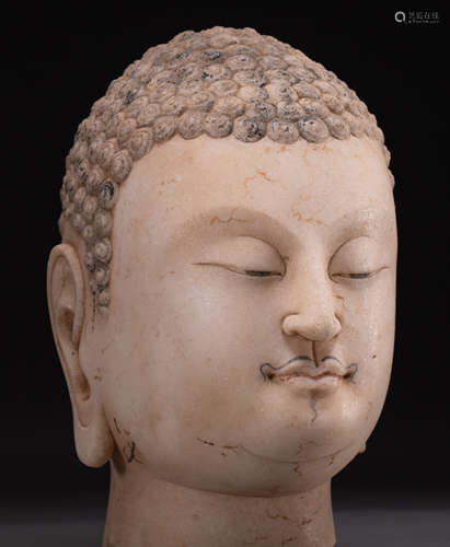 White marble Buddha head of northern Qi Dynasty in China