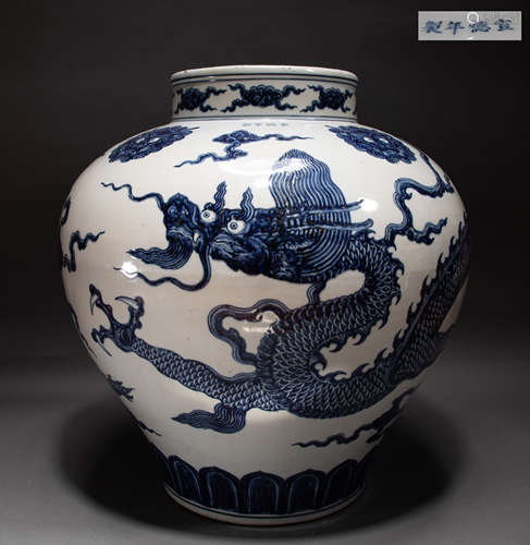 Chinese Ming dynasty blue and white vase