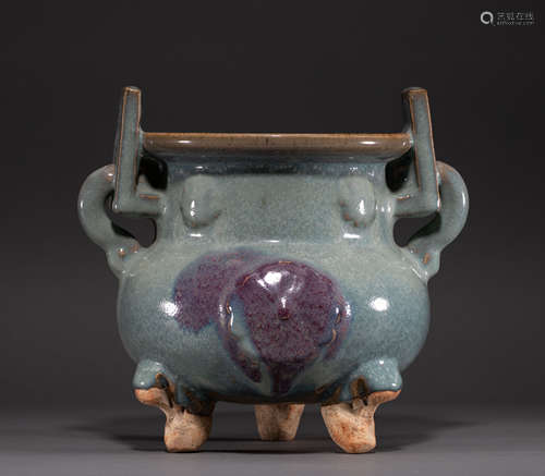 Chinese Jun kiln incense burner in yuan Dynasty