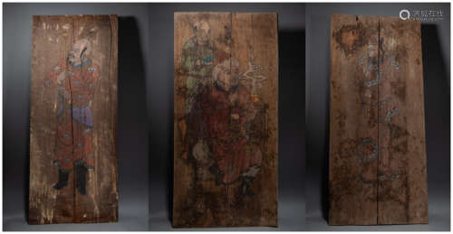 Chinese wood panel painting of liao Dynasty