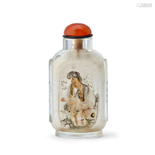 AN EARLY INSIDE-PAINTED GLASS SNUFF BOTTLE