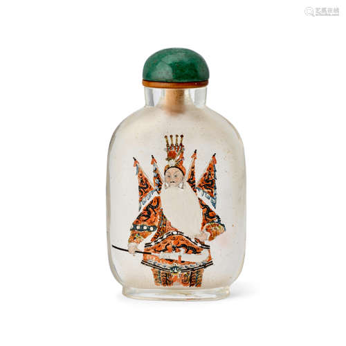 AN INSIDE-PAINTED GLASS SNUFF BOTTLE