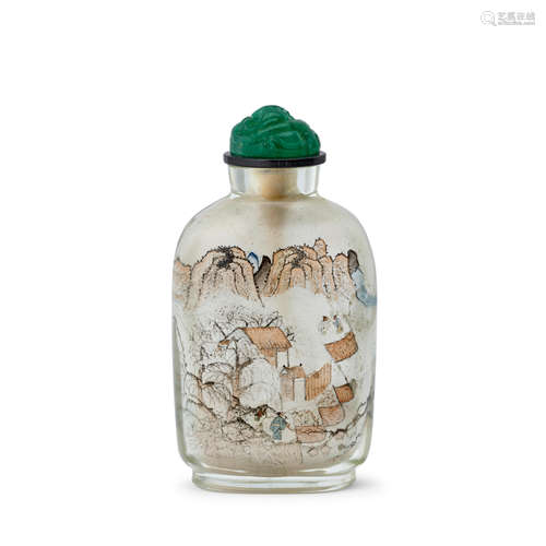 An INSIDE-PAINTED GLASS SNUFF BOTTLE