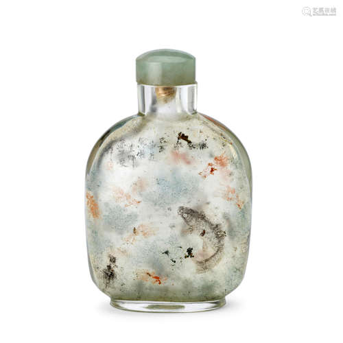 AN INSIDE-PAINTED GLASS SNUFF BOTTLE