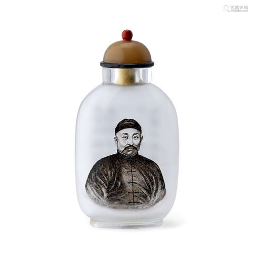 AN INSIDE-PAINTED GLASS SNUFF BOTTLE