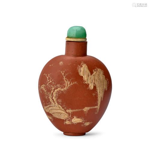 An YIXING STONEWARE SNUFF BOTTLE