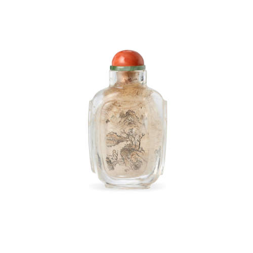 An Early inside-painted rock crystal snuff bottle