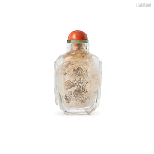 An Early inside-painted rock crystal snuff bottle