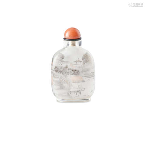 An inside-painted glass snuff bottle