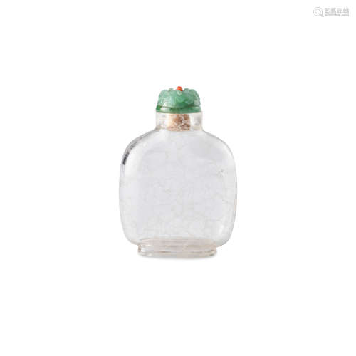 A rock crystal 'Sea-Spray' snuff bottle