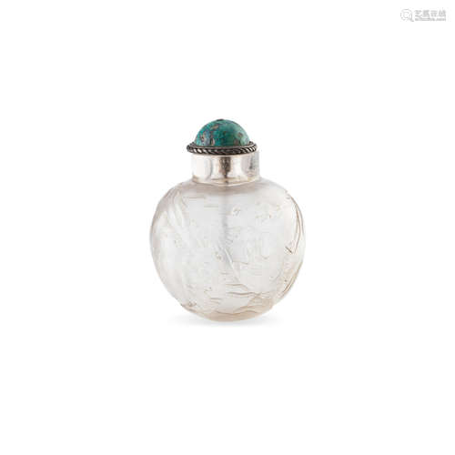 An unusual Suzhou-type clear rock crystal snuff bottle