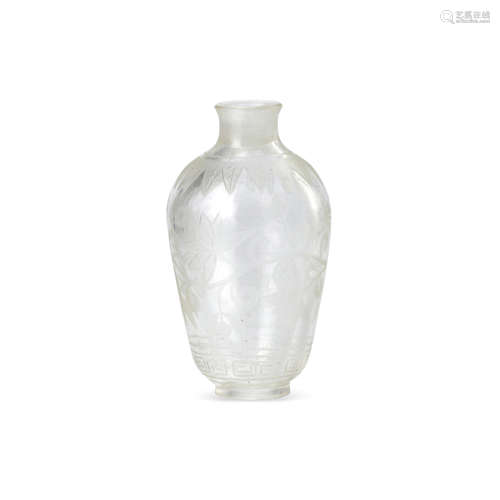 An etched clear glass 'meiping' bottle