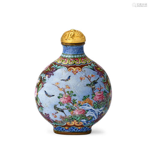 An Important Imperial enamel Chinese-subject snuff bottle