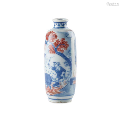 Three porcelain snuff bottles