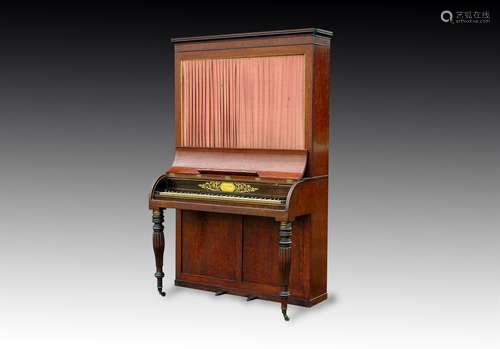 Y† CLEMENTI, LONDON; A 5 ½ OCTAVE CABINET PIANO, CIRCA 1825