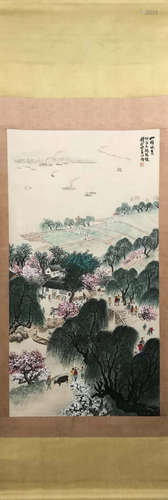 A Qian songyan's landscape painting