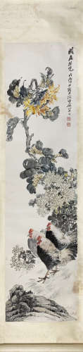A Zhang xinjia's flowers and birds painting