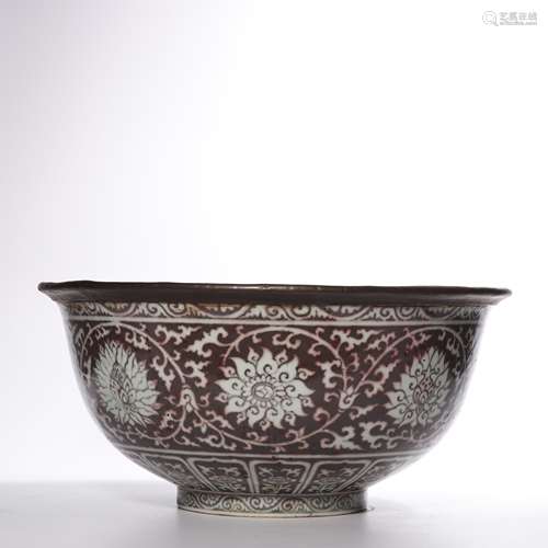 A copper-red-glazed 'floral' bowl