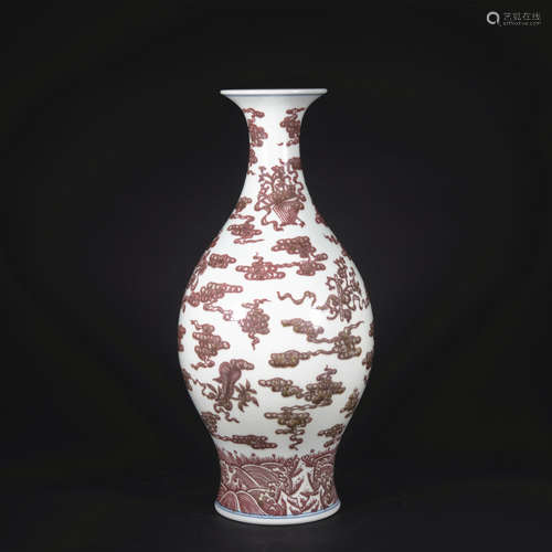 A copper-red-glazed vase