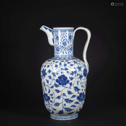 A blue and white 'floral' vase