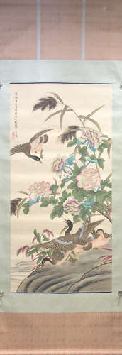 A Yu feian's flowers and birds painting