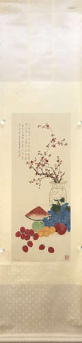 A Ding fuzhi's flowers painting