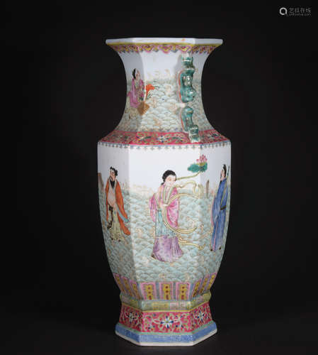 A famille-rose 'figure' vase