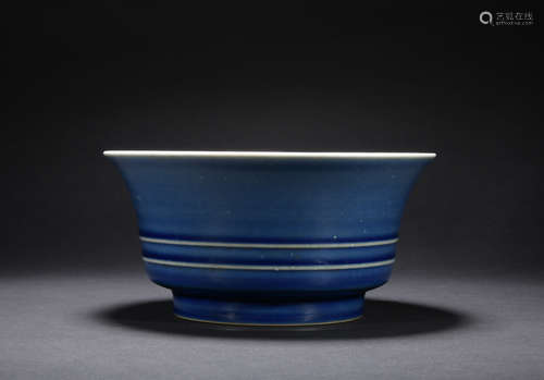 A blue glazed bowl