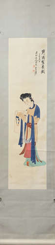 A Zhang daqain's maid painting