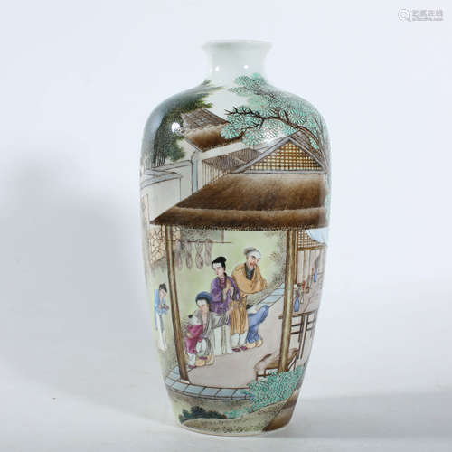 Qing Yongzheng famille rose plum bottle