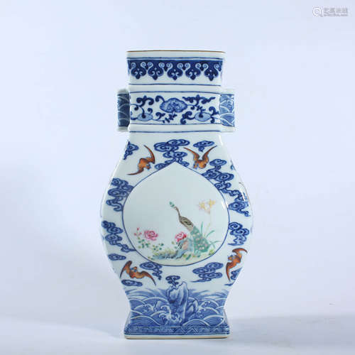 Qing Dynasty Qianlong Doucai Double-eared Vase