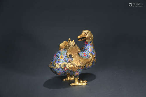 Ducks in gilt bronze cloisonné enamel