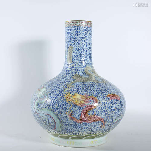 Qing Dynasty Qianlong Doucai Celestial Sphere Bottle