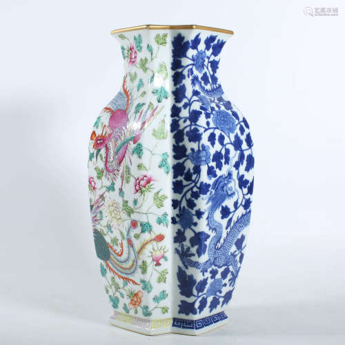 Qianlong bucket color vase in the Qing dynasty