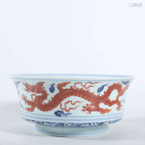 Ming Xuande Blue and White Alum Red Bowl