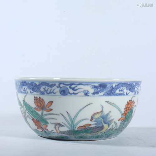 Qing Guangxu Doucai Flower and Bird Cup