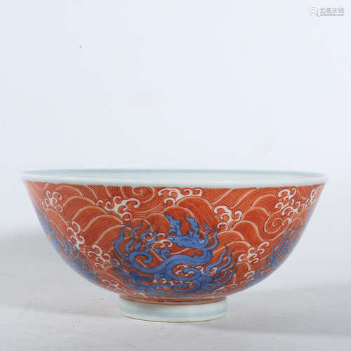 Ming Chenghua Blue and White Alum Red Bowl