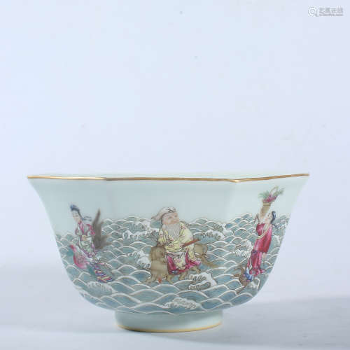 Qianlong famille rose bowl with eight immortals in the Qing ...