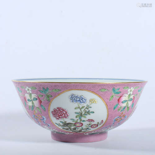 Qing Daoguang Pastel Flower Bowl