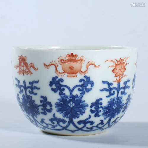 Qing Daoguang Pastel Alum Red Cup