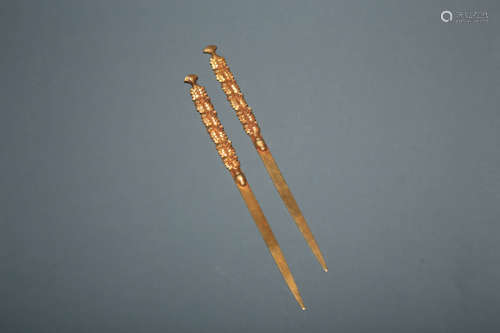 Sterling silver gilt hair hairpin