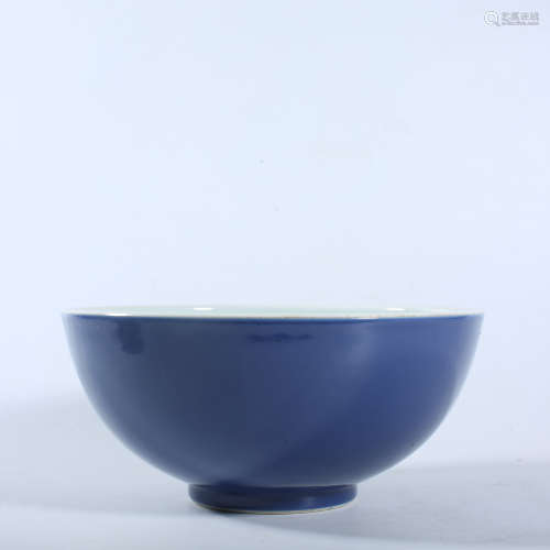 Qing Kangxi Blue Glazed Bowl