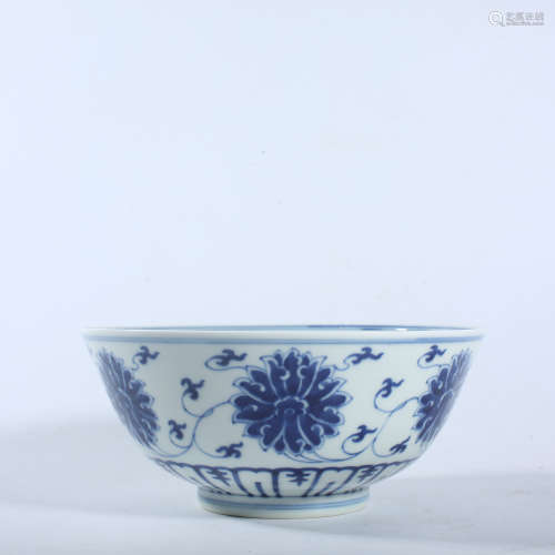 Qing guangxu bowl with green and white lotus