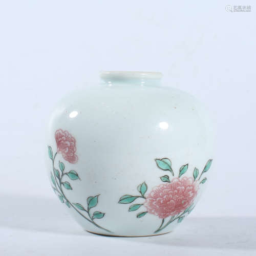 Red pomegranate in clear pastel glaze