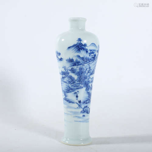 Qing Dynasty Qianlong Blue and White Plum Vase